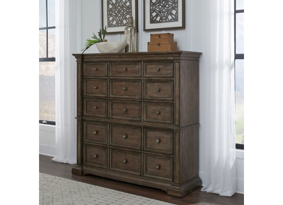 Pulaski Furniture Woodbury 15-Drawer Master Chest in Cowboy Boots Brown