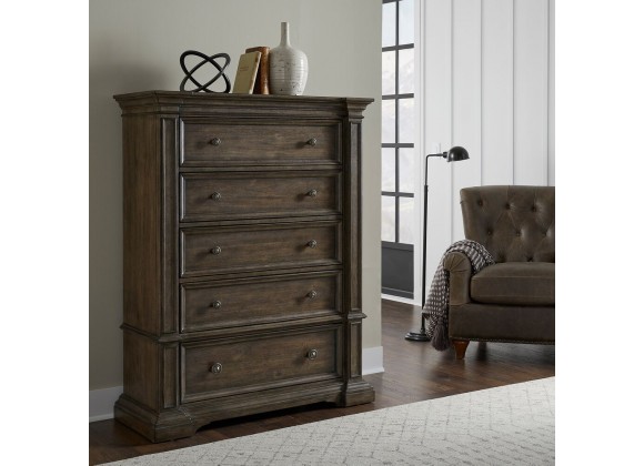 Pulaski Furniture Woodbury Five Drawer Chest in Cowboy Boots Brown