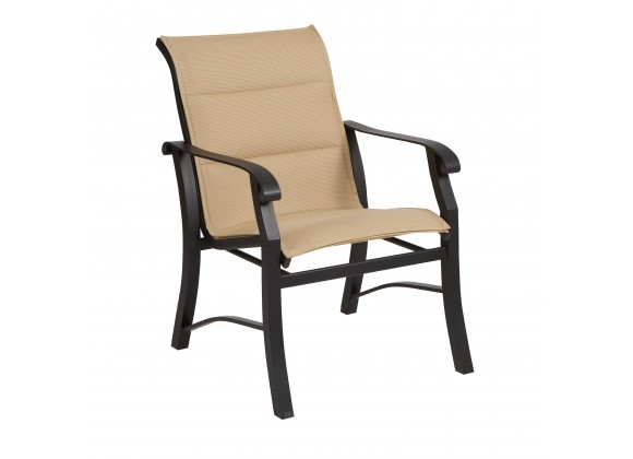 Woodard Cortland Padded Sling Dining Armchair - Angled