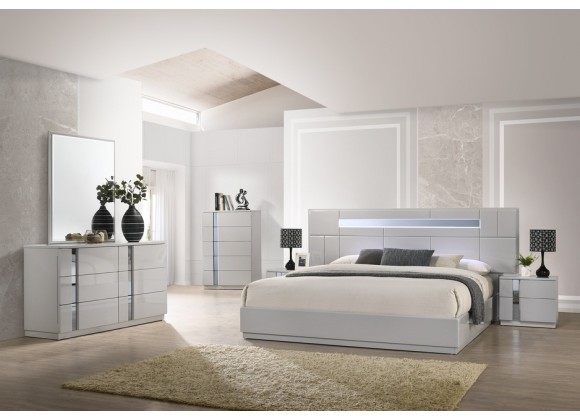 J&M Furniture Palermo Grey Bed - Dresser