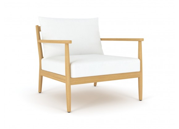 Royal Teak Palma Club Chair with White Cushions