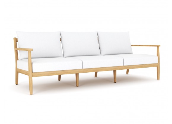 Royal Teak Palma Sofa / 3-Seater Sofa with White Cushions 