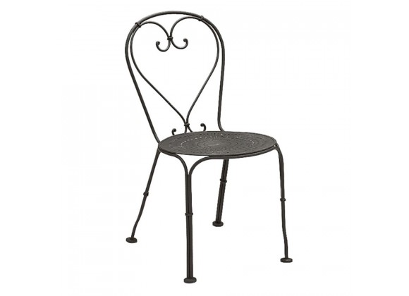 Woodard Et Cetera Parisienne Side Chair In Pattern Metal Seat - Angled
