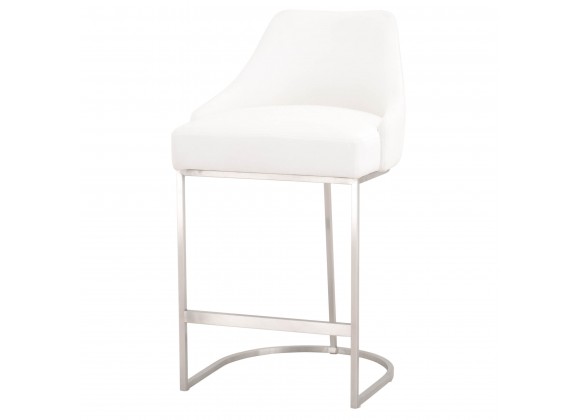Essentials For Living Parissa Counter Stool - Brushed Stainless Steel - Angled View