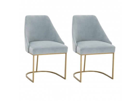 Essentials For Living Parissa Dining Chair in Coastal Velvet - Set of Two - Set in Front Side Angle