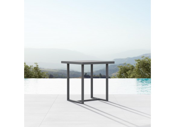 Azzurro Living Pavia Counter Table 35" With Matte Charcoal Aluminum Frame and Top - Lifestyle