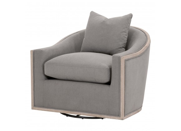 Paxton Swivel Club Chair - Livesmart Peyton Slate Natural Gray Oak - Front Side Angle
