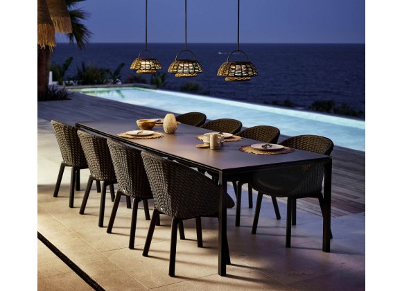 Cane-Line Illusion Lamp Hanging Dining Table Night View 