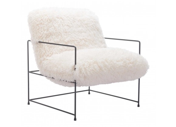 Pelut Accent Chair White - Angled 1