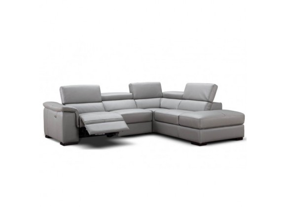 J&M PERLA PREMIUM LEATHER SECTIONAL IN LIGHT GREY 001
