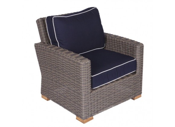 Sanibel Wicker Deep Seating Club Chair - Navy