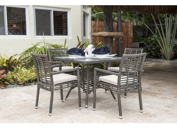 Panama Jack Outdoor Graphite Stackable Arm Chair