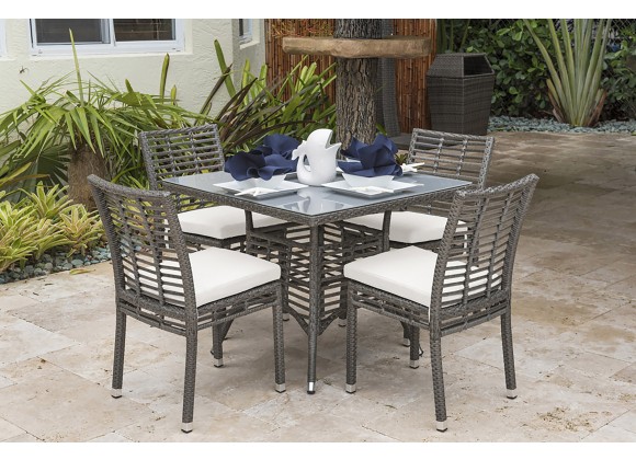 Panama Jack Outdoor Graphite 5-Piece Armchair Dining Set with Cushions