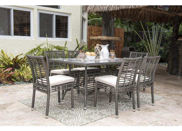 Panama Jack Outdoor Graphite 7-Piece Side chair Dining Set with Cushions