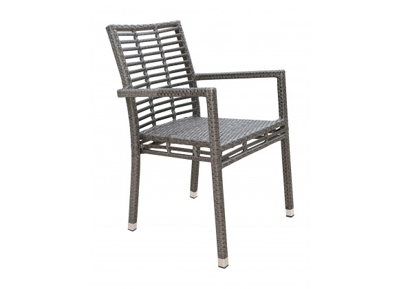 Panama Jack Outdoor Graphite Stackable Arm Chair