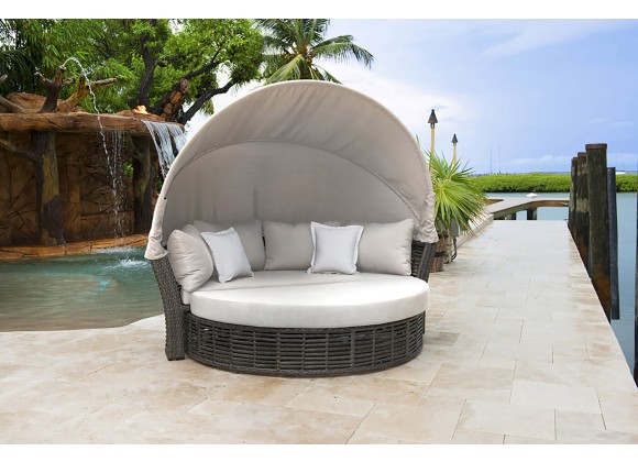 Panama Jack Outdoor Graphite Canopy Daybed with Cushions Outdoor