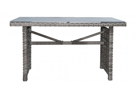 Panama Jack Outdoor Graphite Rectangular High Coffee Table W/Frost Glass