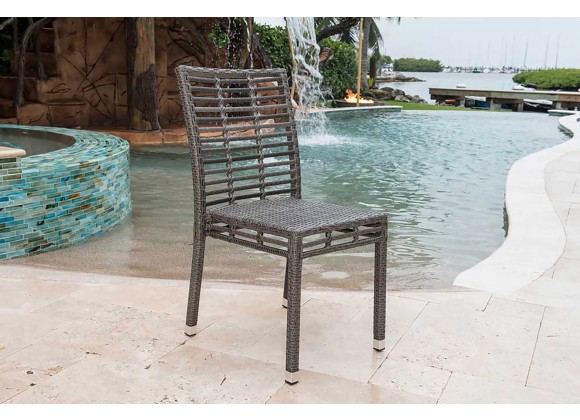 Panama Jack Outdoor Graphite Stackable Side Chair