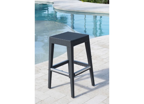 Panama Jack Outdoor Onyx Backless Barstool