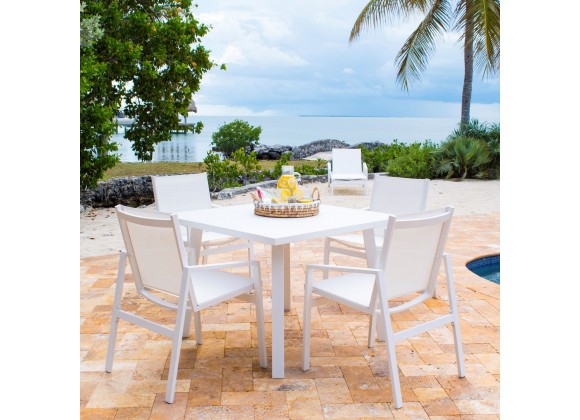 Panama Jack Outdoor Mykonos Aluminum Sling 4 Piece Seating Dining Set