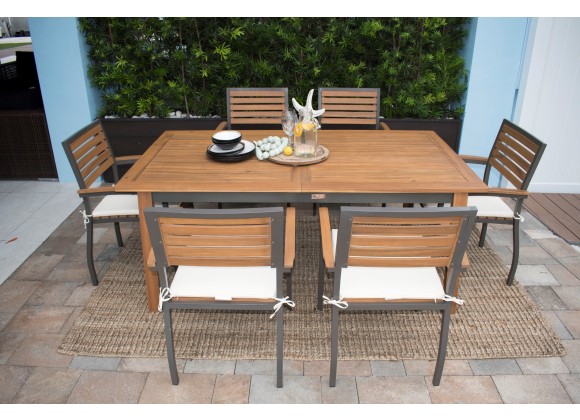 Panama Jack Outdoor Boca Grande 7-Piece Rectangular Dining Set 