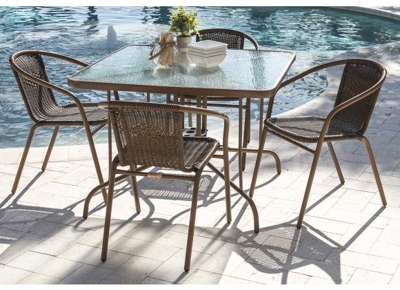 Panama Jack Outdoor Cafe 5 PC Woven Dining Set