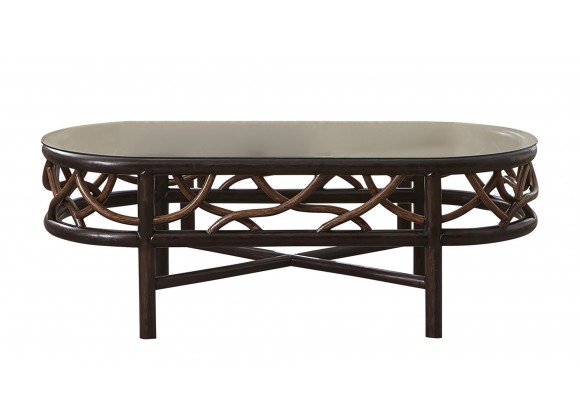 Panama Jack Sunroom Trinidad Coffee Table with Glass
