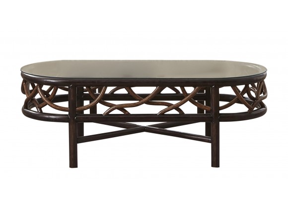 Panama Jack Sunroom Trinidad Coffee Table with Glass