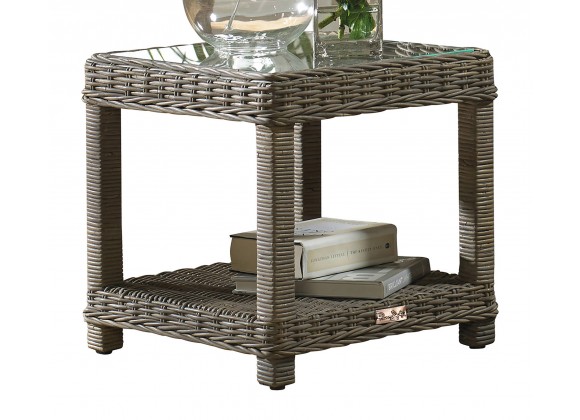 Panama Jack Sunroom Exuma End Table with Glass