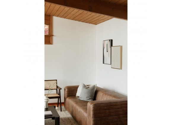 Moe's Home Collection Castle Sofa in Open Road Brown Leather - Lifestyle
