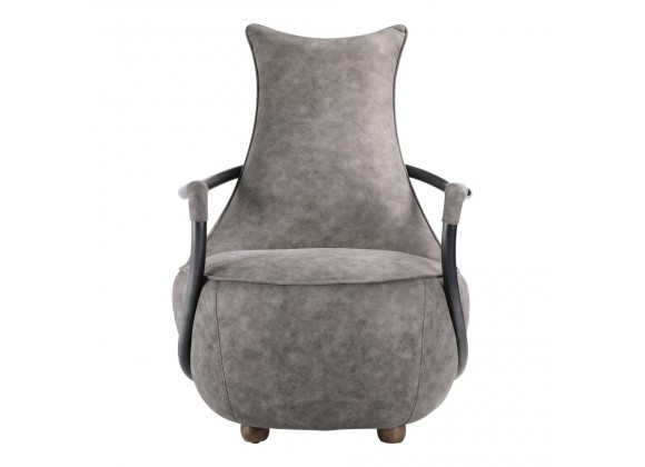 Moe's Home Collection Carlisle Club Chair Rolling Grey Velvet - Front Angle