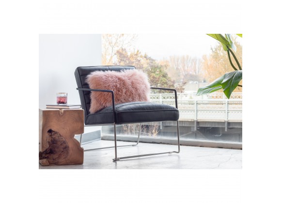 Moe's Home Collection Desmond Club Chair - Onyx Black Leather - Lifestyle