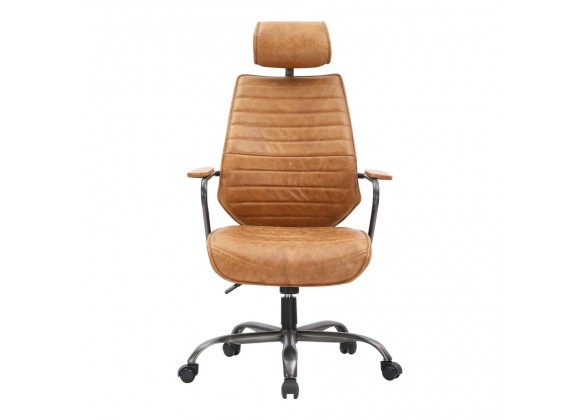 Moe's Home Collection Executive Office Chair - Cigare Tan Leather - Front Angle