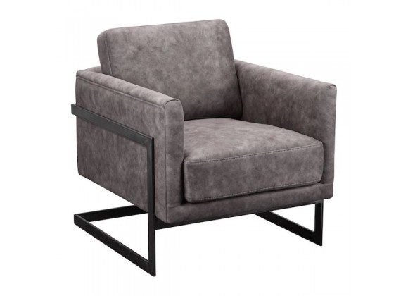 Moe's Home Collection Luxe Club Chair - Grey Velvet - Perspective