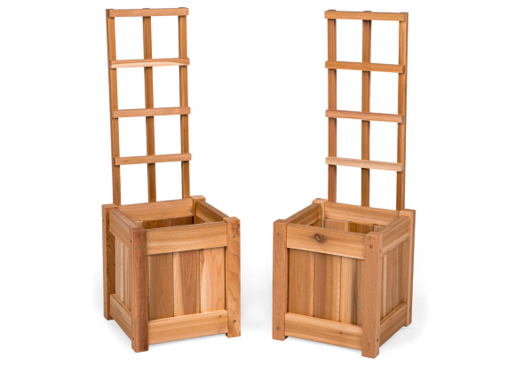 All Things Cedar 12w x 12d x 13h Set of 2 Planter Box's with Trellis - Main
