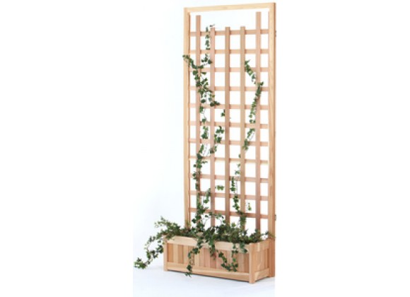 All Things Cedar 2 Piece Red Cedar Plant Box with Trellis Panel