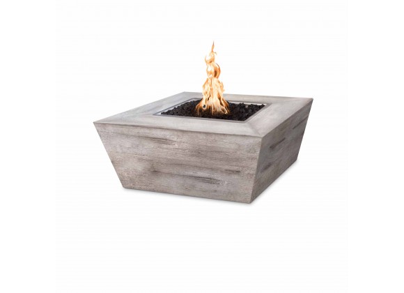 The Outdoor Plus Square Plymouth Wood Grain Fire Pit