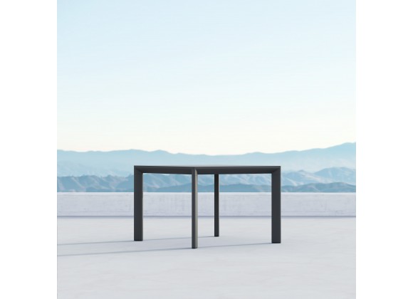 Azzurro Living Porto Square Dining Table With Matte Charcoal Aluminum Frame And Matte Charcoal Aluminum - Lifestyle