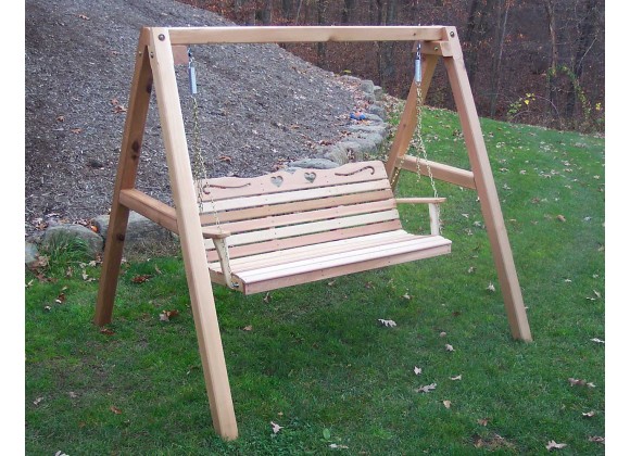 Cedar Country Hearts Porch Swing w/Stand