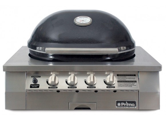 Primo Ceramic Oval Grill Head Only for Built-In Applications - 