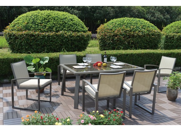 Hospitality Rattan Patio Moldova 7-Piece Dining Set