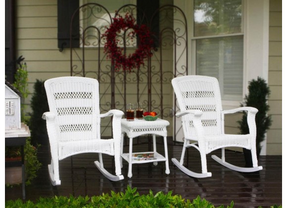 Tortuga Outdoor Portside Plantation Wicker Rocking Chair 3pc Set