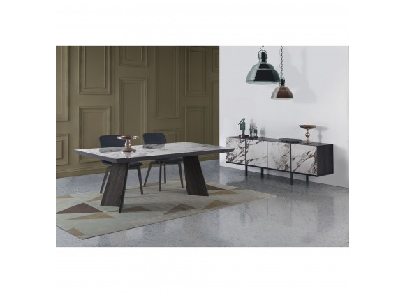 Bellini Italian Home Materia Dining Table 79" - Grey Black - Lifestyle