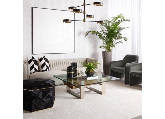 Sunpan Doreen Lounge Chair in Lux Brass - Diamond Mummy - Lifestyle