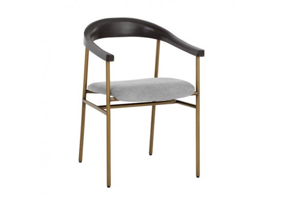 Sunpan Giorgio Dining Armchair - Polo Club Stone - Front Side Angle
