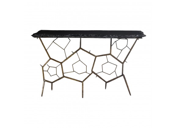 Moe's Home Collection Nate Slate Console Table - Front Angle