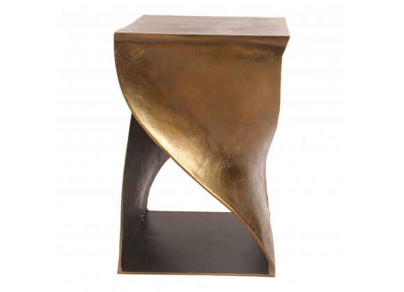 Moe's Home Collection Twist Accent Table - Brass - Front Angle