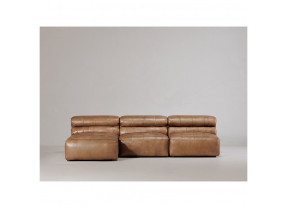 Moe's Home Collection Ramsay Leather Chaise - Tan - Lifestyle