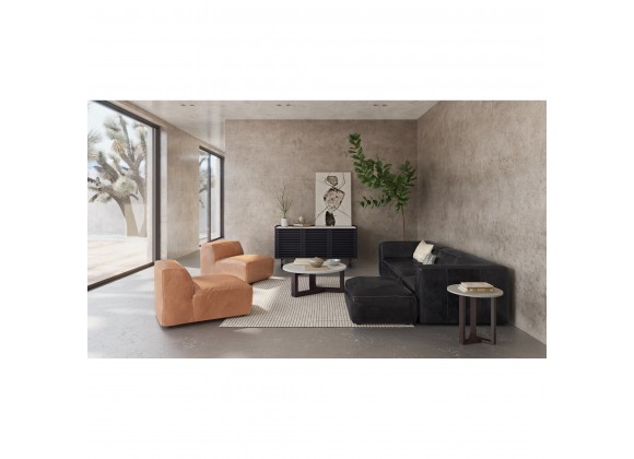 Moe's Home Collection Luxe Corner Chair - Antique Black - Lifestyle