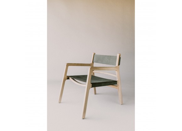 Moe's Home Collection Kolding Chair Seagrass - Green Leather - Lifestyle